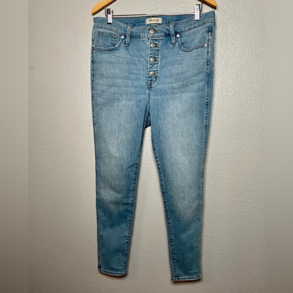Madewell 10” High Rise Skinny Button Fly Light-Wash Jeans